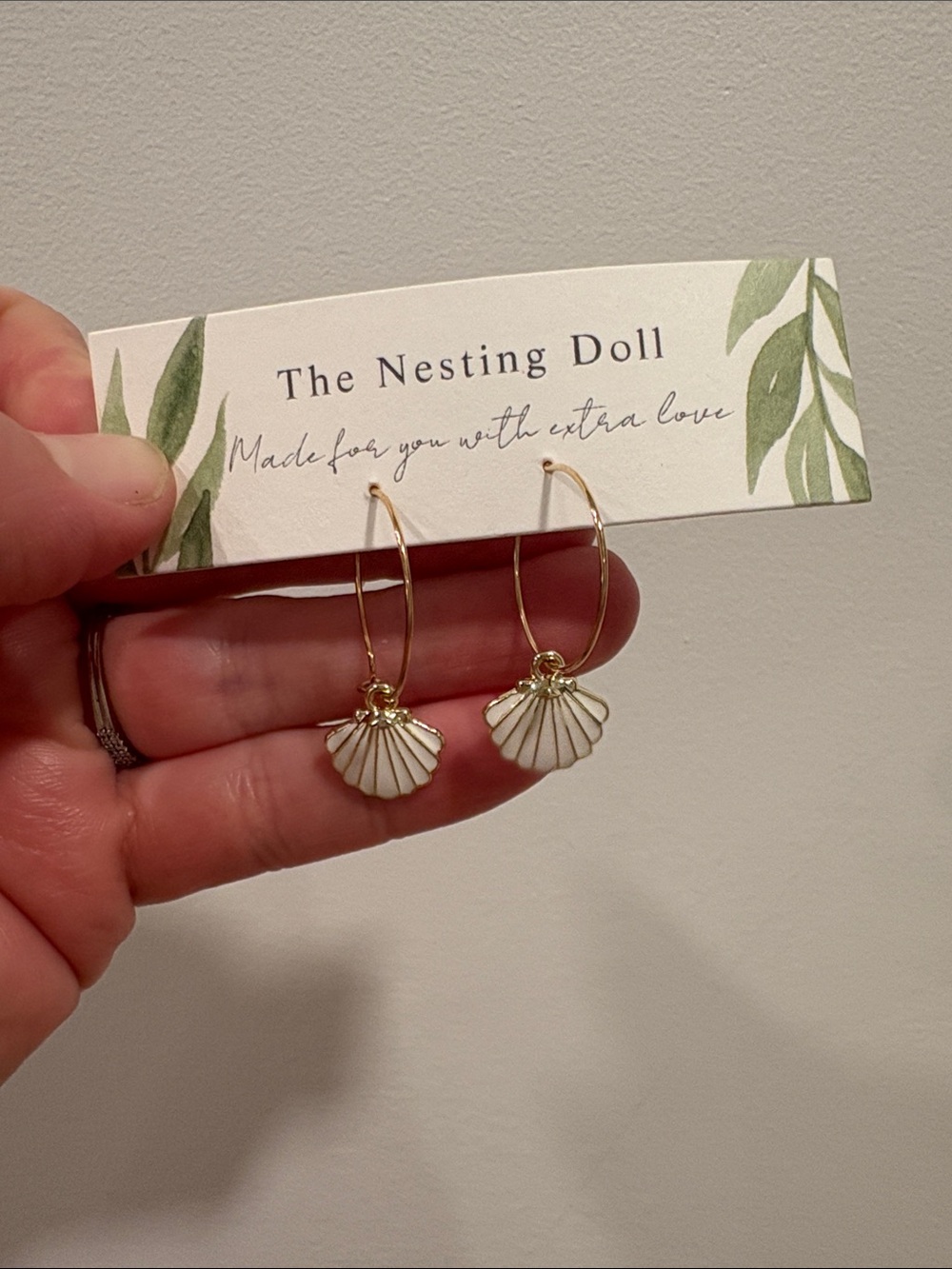 NEW The Nesting Doll Shell Hoop Earrings
